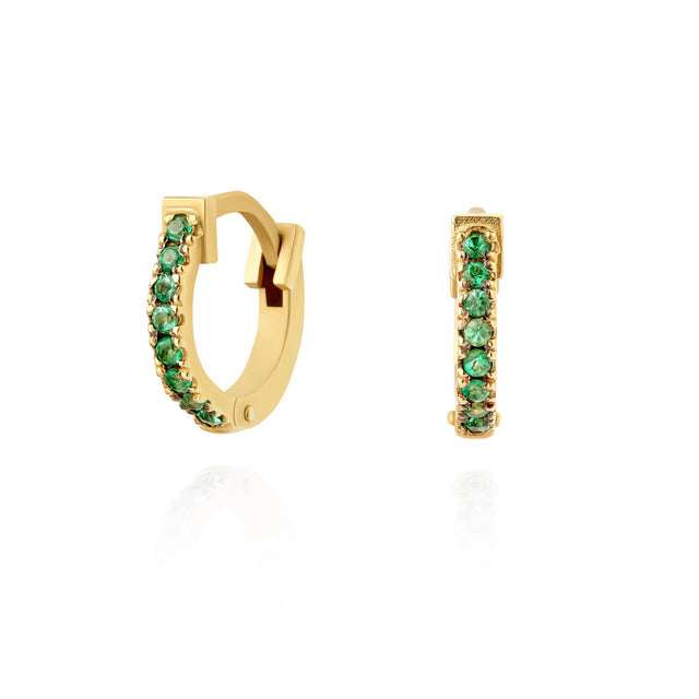 FLOR EMERALD EARRING, Packshot, Yellow Gold