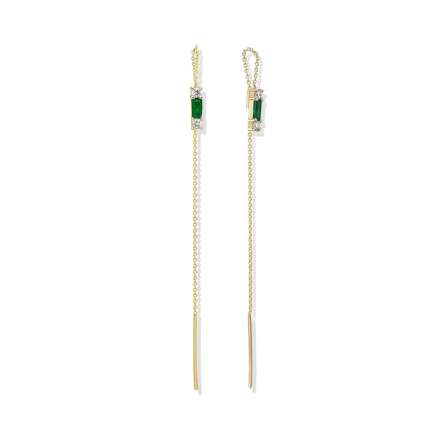 LENNY TRIO EMERALD EARRING, Packshot, Yellow Gold
