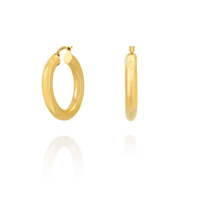 MEDIUM GYPSY EARRINGS, Packshot, Yellow Gold