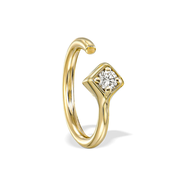 ECLIPSE WHITE DIAMOND EARRING, Packshot, Yellow Gold
