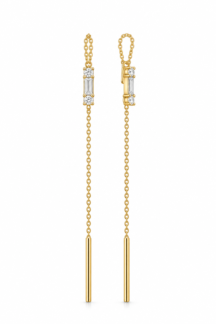 LENNY TRIO DIAMOND EARRING, Styled
