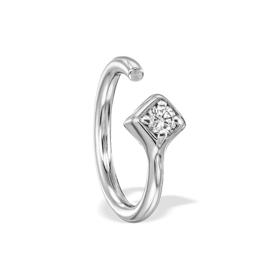 ECLIPSE WHITE DIAMOND EARRING, Styled
