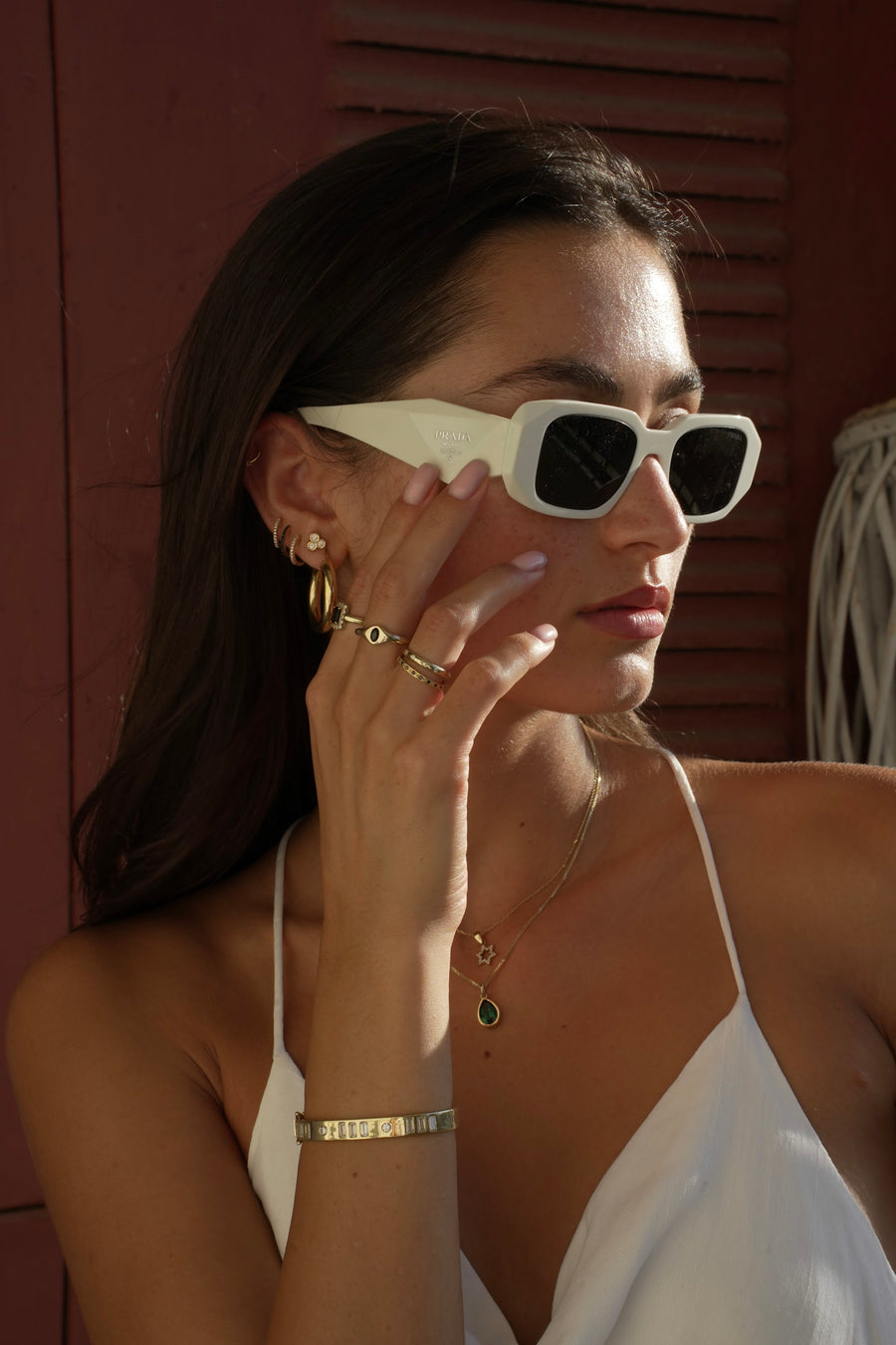 VIOLET NECKLACE + STAR OF DAVID NECKLACE, Styled