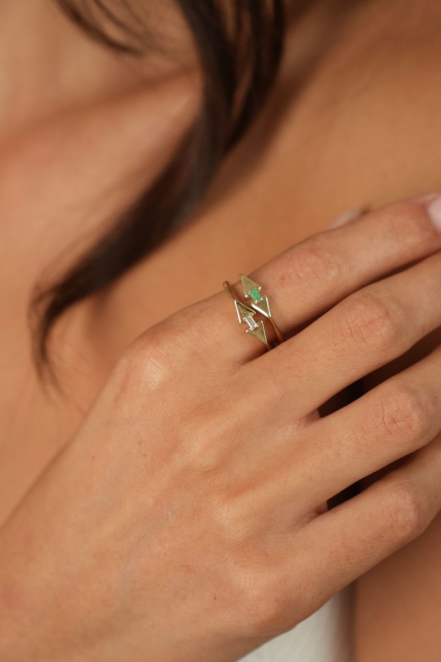 ROMI EMERALD RING, Styled