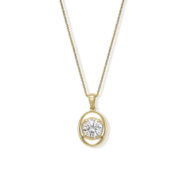 HALO VERTICAL NECKLACE, Packshot, Yellow Gold