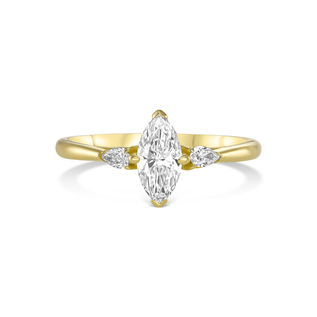 CROWN MARQUISE RING, Packshot, Yellow Gold