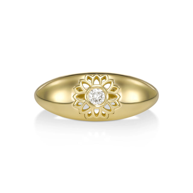 FLOR RING, Packshot, Yellow Gold