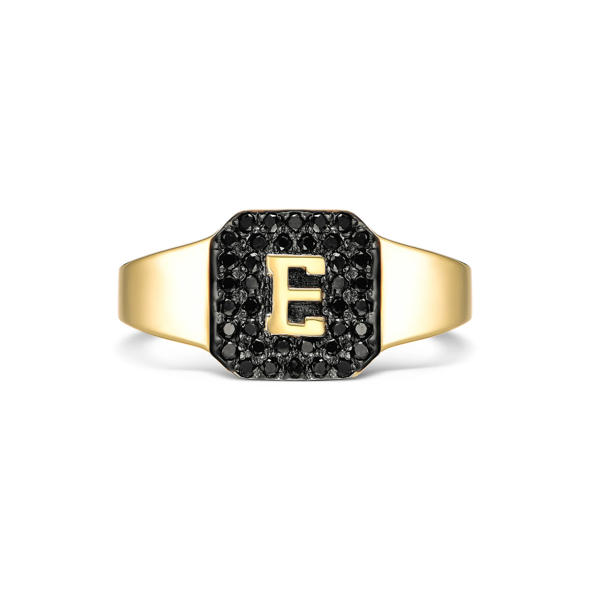 BLACK DIAMOND LETTER RING