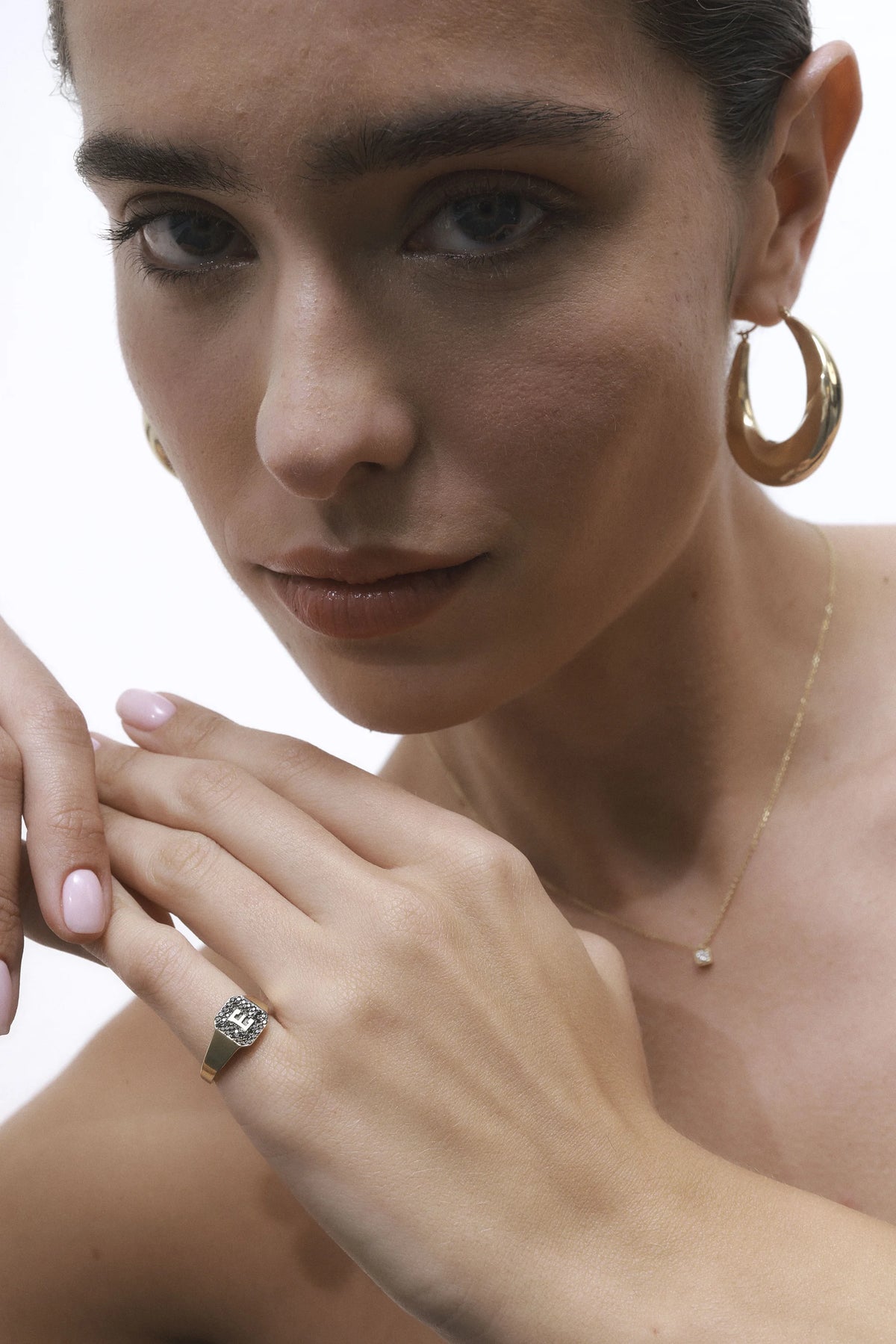 BLACK DIAMOND LETTER RING