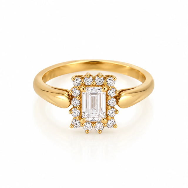 SHEINA WHITE DIAMOND RING, Packshot, Yellow Gold
