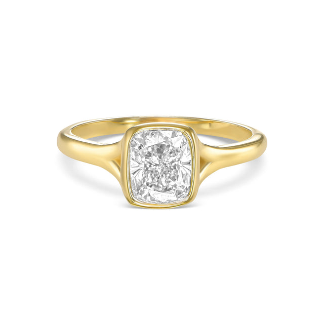 CUSHION GLOW 1.2 CT RING, Packshot, Yellow Gold