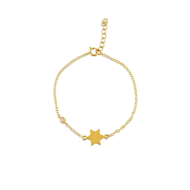 STAR OF DAVID BRACELET, Packshot, Yellow Gold