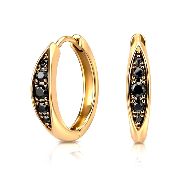 ALICE BLACK DIAMOND EARRING, Packshot, Yellow Gold