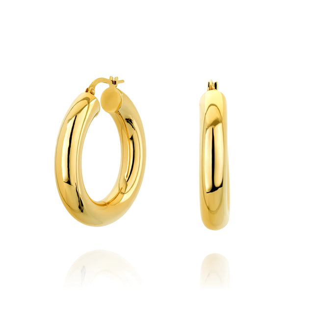 LARGE GYPSY EARRINGS, Packshot, Yellow Gold