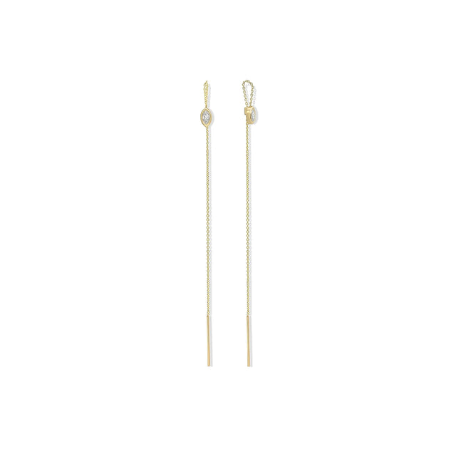 LENNY MARQUISE EARRING, Packshot, Yellow Gold