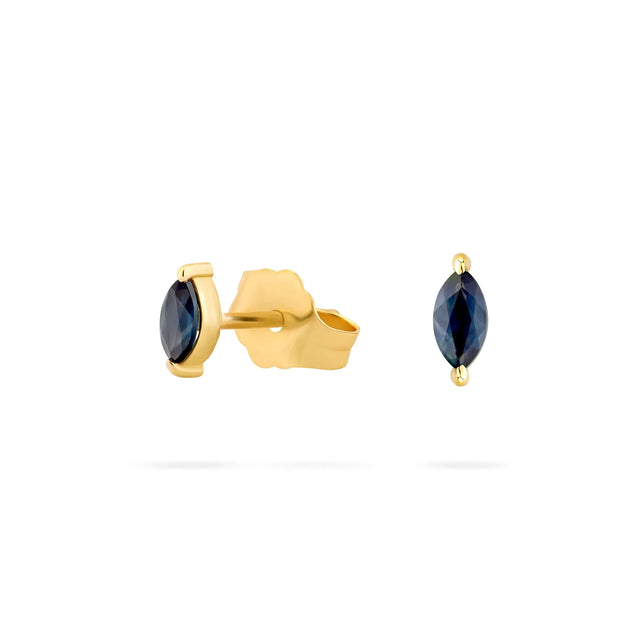 NEET BLUE SAPPHIRE EARRING, Packshot, Yellow Gold
