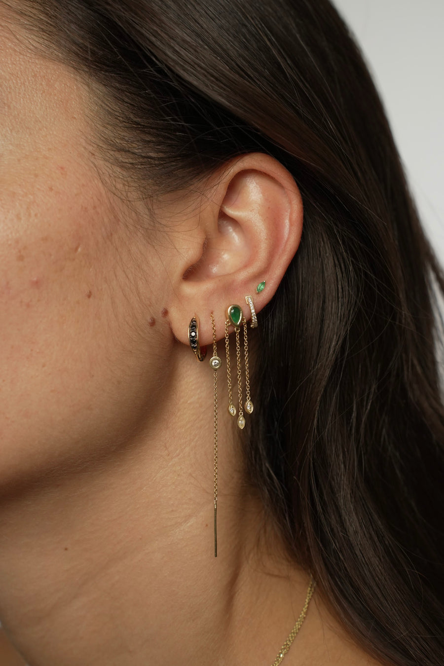 ALICE BLACK DIAMOND EARRING, Styled