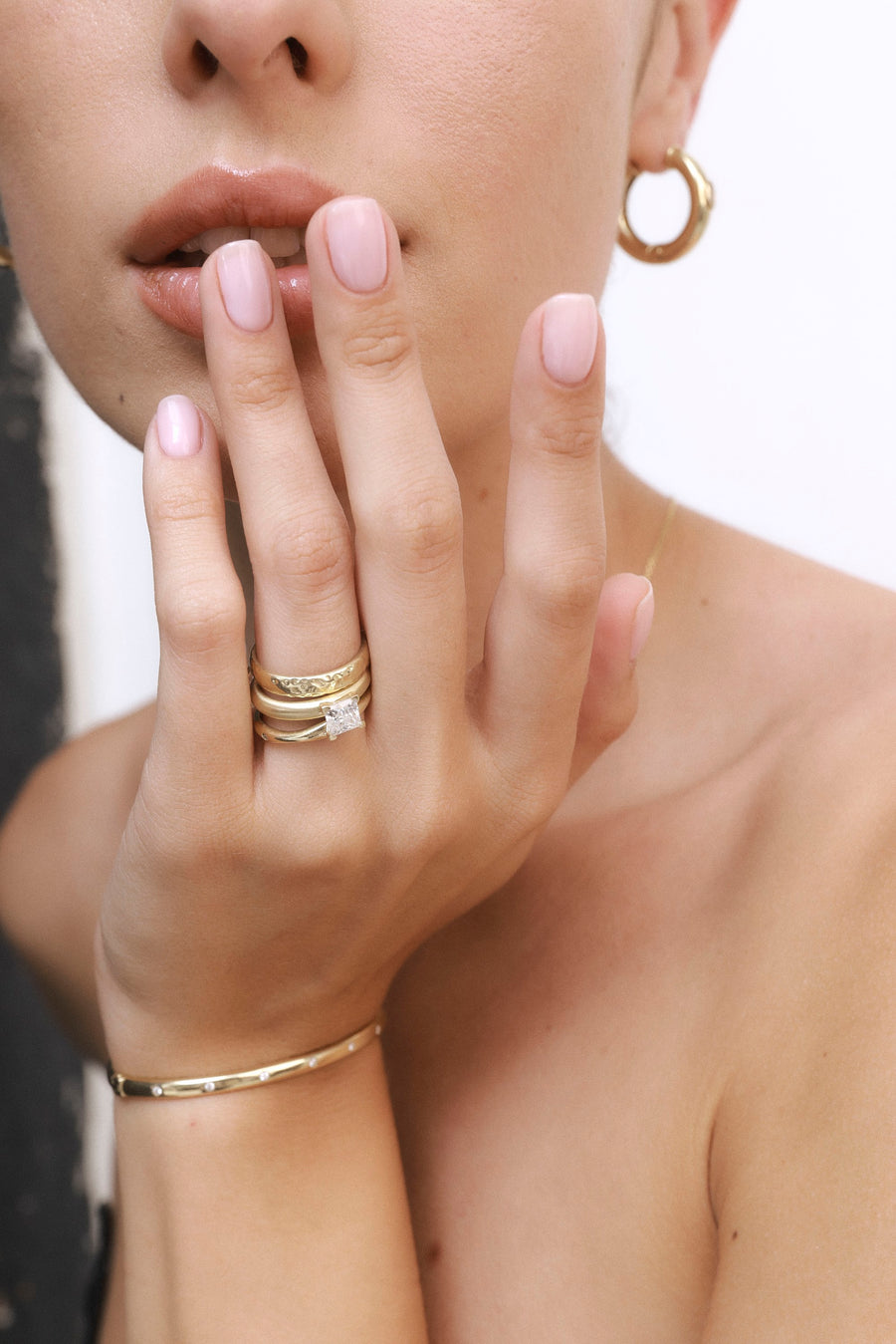 CELESTE PRINCESS DIAMOND RING, Styled