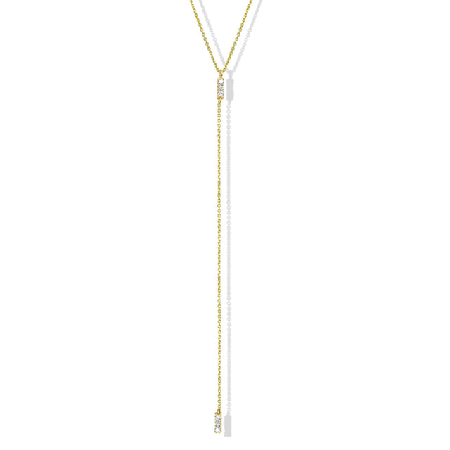DIAMOND TIE NECKLACE, Packshot, Yellow Gold