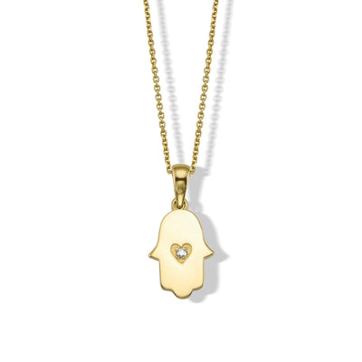 HAMSA NECKLACE WITH INLAID CENTER