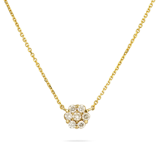 FLOWER NECKLACE, Packshot, Yellow Gold