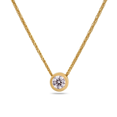 ROUND BEZEL 0.35 CT NECKLACE
