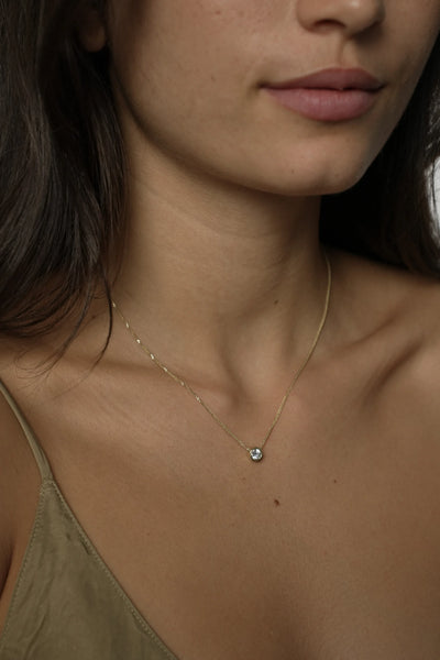 ROUND BEZEL 0.35 CT NECKLACE