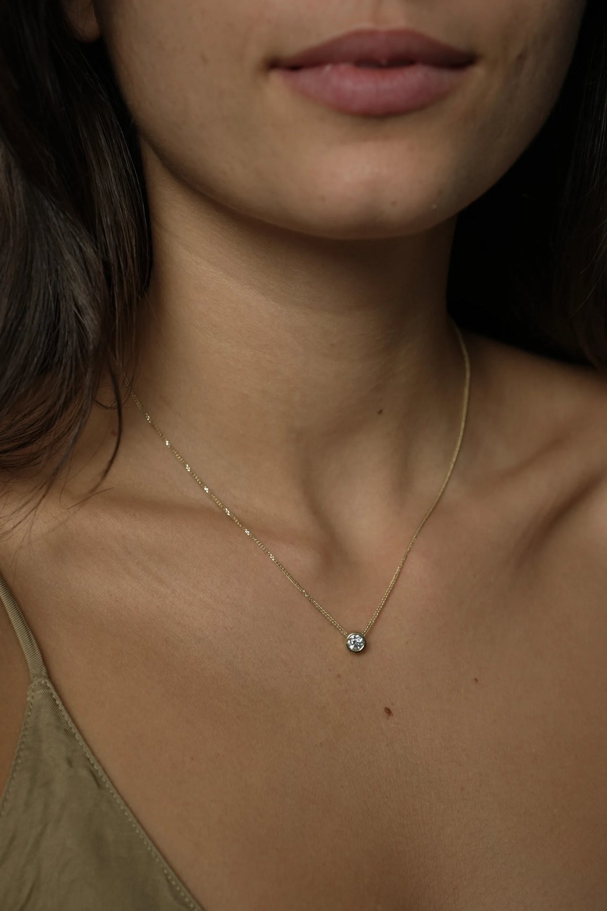 ROUND BEZEL 0.35 CT NECKLACE