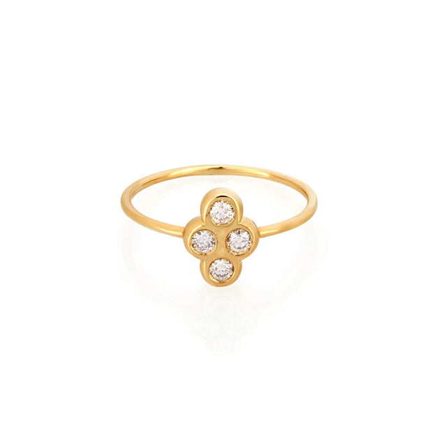 TALIA WHITE DIAMOND RING, Packshot, Yellow Gold