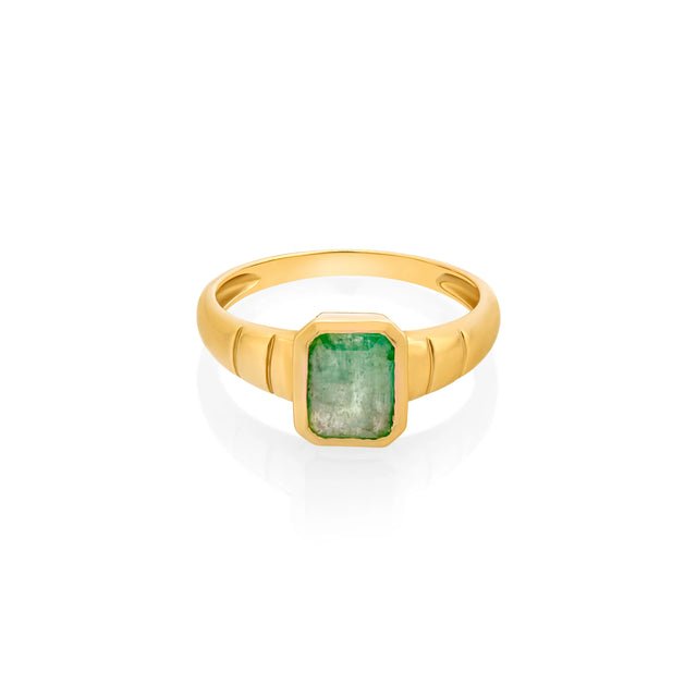 AMOR NATURAL EMERALD RING, Packshot, Yellow Gold