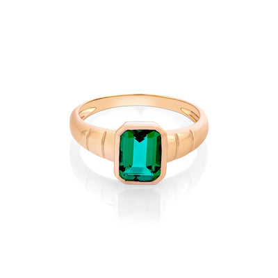 AMOR LAB-GROWN EMERALD RING.
