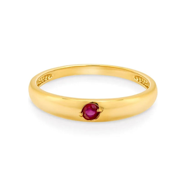 DANNY RUBY RING, Packshot, Yellow Gold