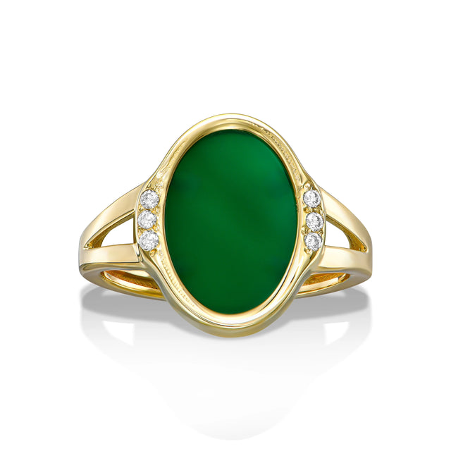 HAILEY AGATE RING, Packshot, Yellow Gold
