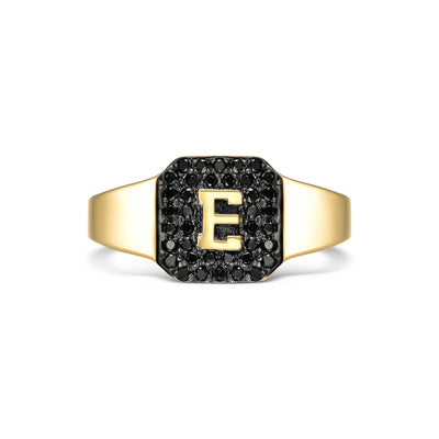 BLACK DIAMOND LETTER RING