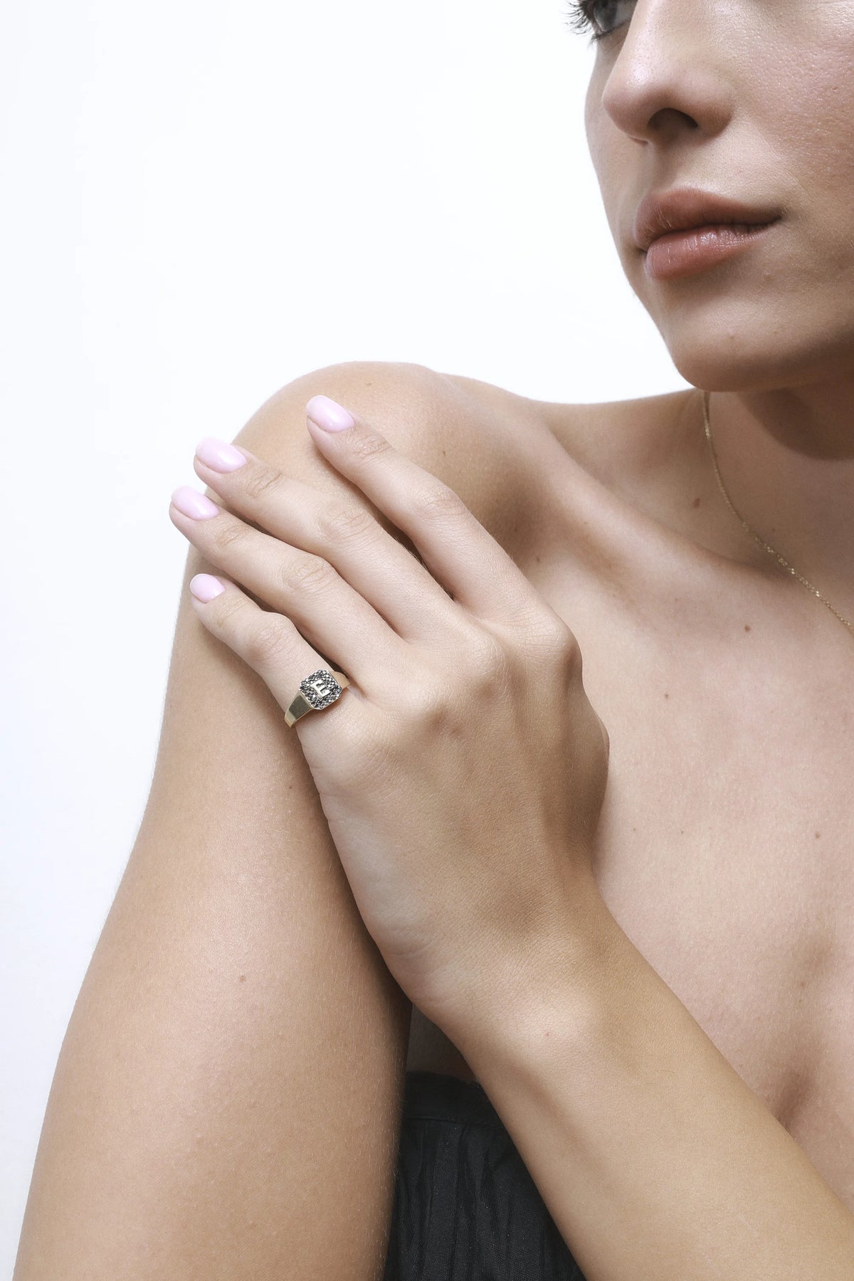 BLACK DIAMOND LETTER RING
