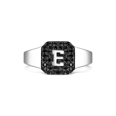 BLACK DIAMOND LETTER RING