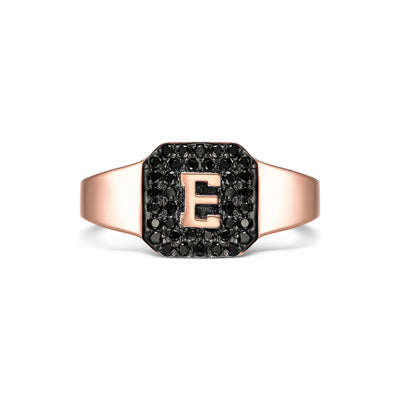 BLACK DIAMOND LETTER RING
