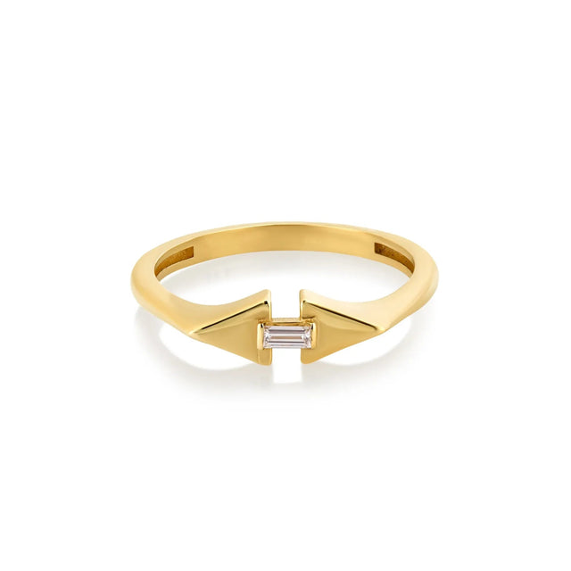 ROMI WHITE DIAMOND RING, Packshot, Yellow Gold