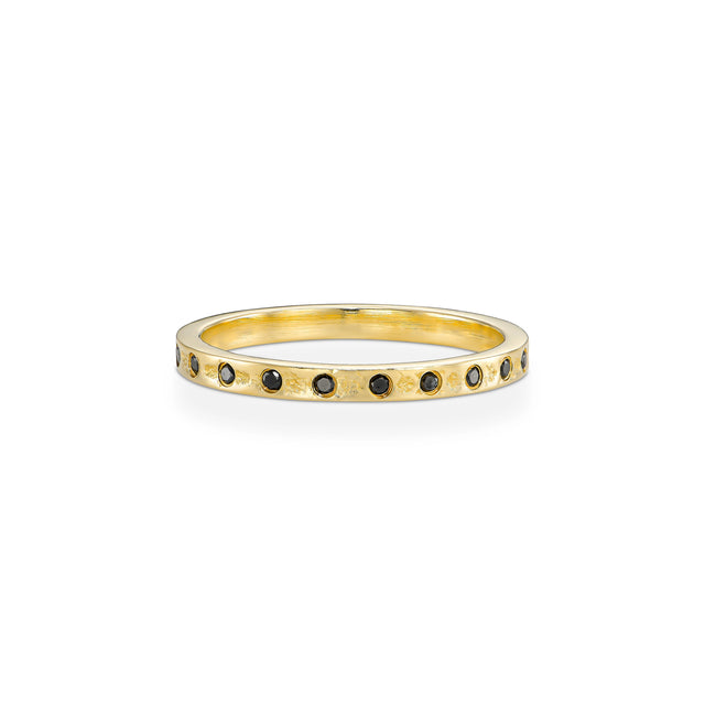 SHELLY BLACK DIAMOND RING, Packshot, Yellow Gold