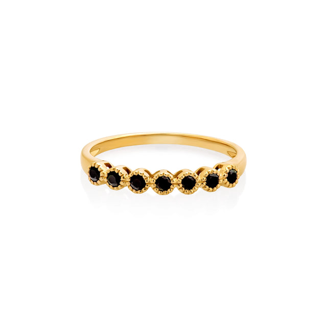 SHIRA BLACK DIAMOND RING, Packshot, Yellow Gold