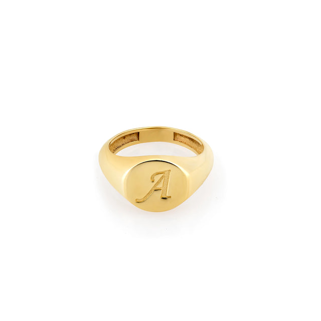 SMALL SIGNET RING, Packshot, Yellow Gold