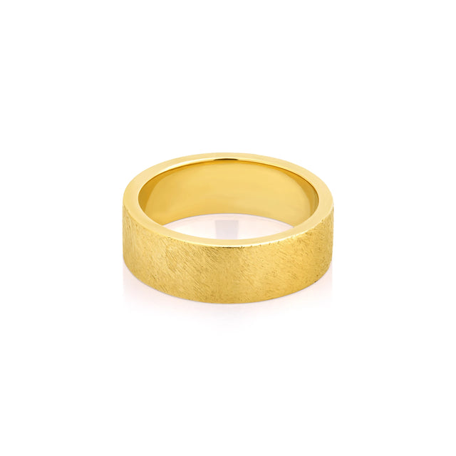 THICK ROUGH WEDDING RING 6 MM, Packshot, Yellow Gold