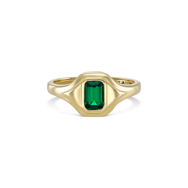 LUME EMERALD RING, Packshot, Yellow Gold